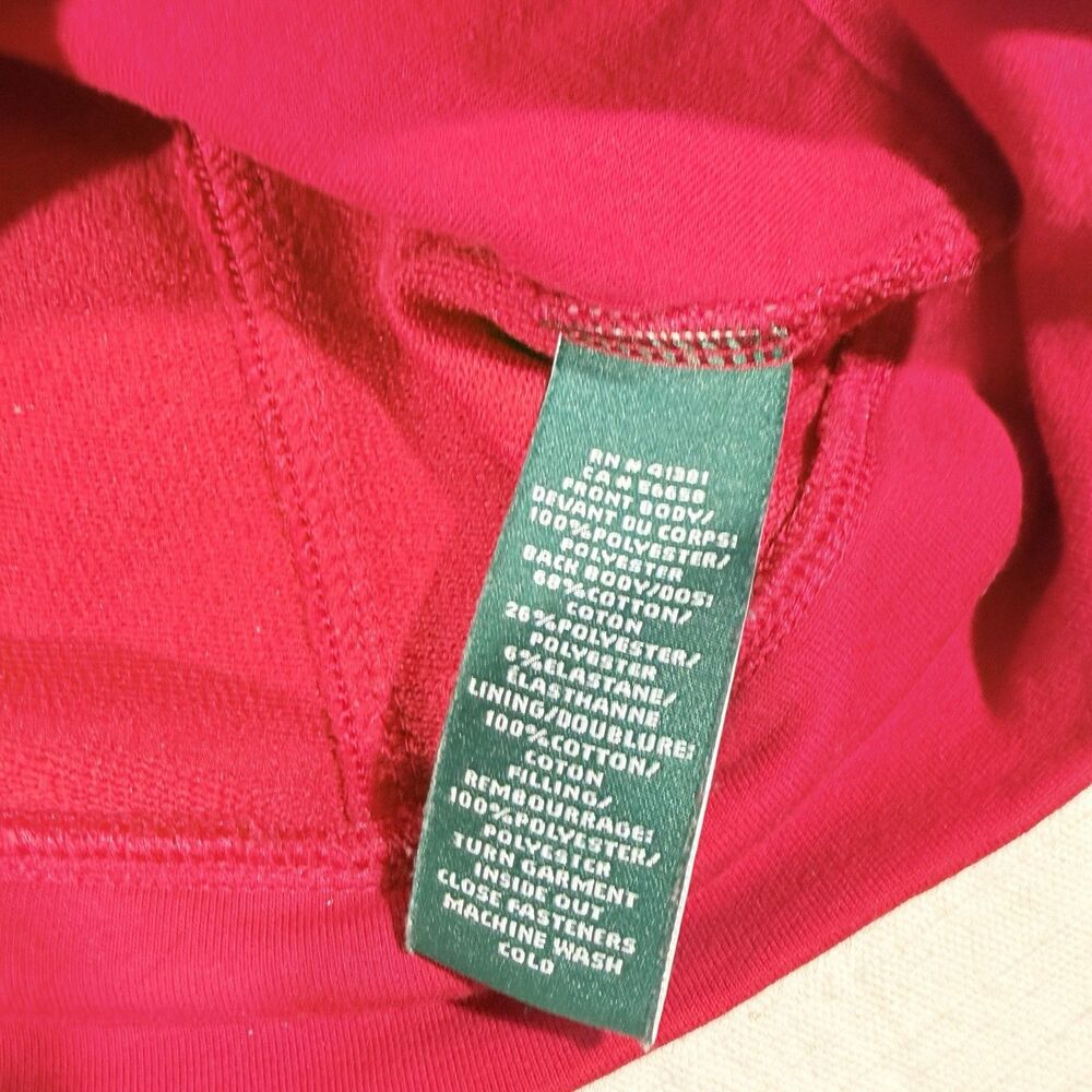 Lauren Ralph Lauren Vest Women's L Red Quilted Full Zip LRL - Spots see pics - Picture 10 of 12
